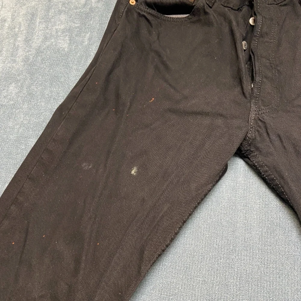 Levi's Jeans Mens 34x34 Black Denim Dark Wash Frayed Hem Streetwear Button Fly